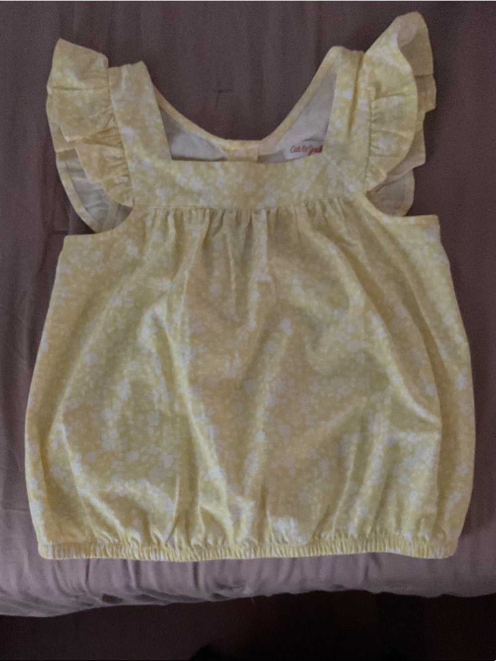 Cat & Jack Yellow Floral Ruffle Tank Top for Kids